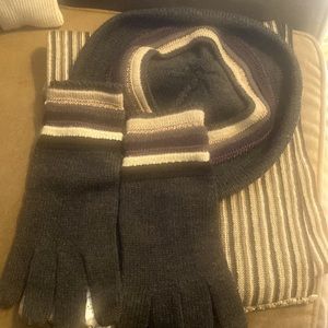 3 piece Hat, Gloves & Scarf Set with extra pair of New gloves